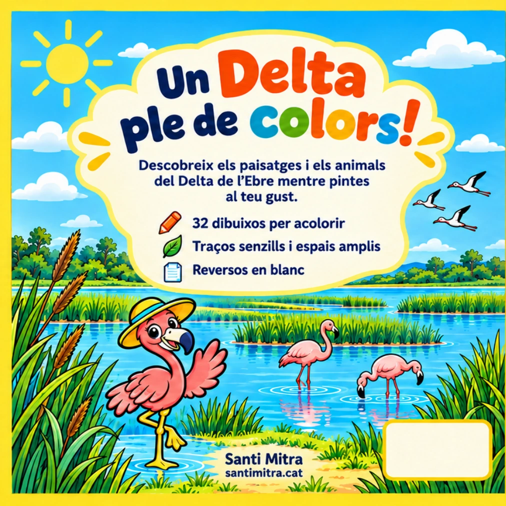 Contraportada actual de l’edició de 3 a 6 anys, amb en Flami i els flamencs
